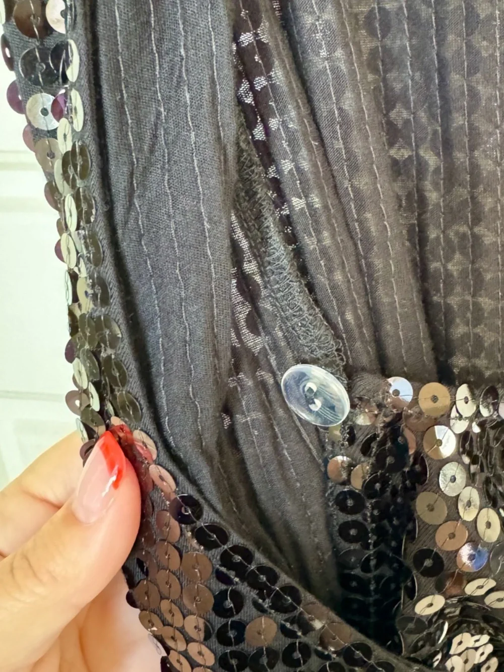 Michael Kors Black Sequin Wrap Party Dress – Size Medium Petite
